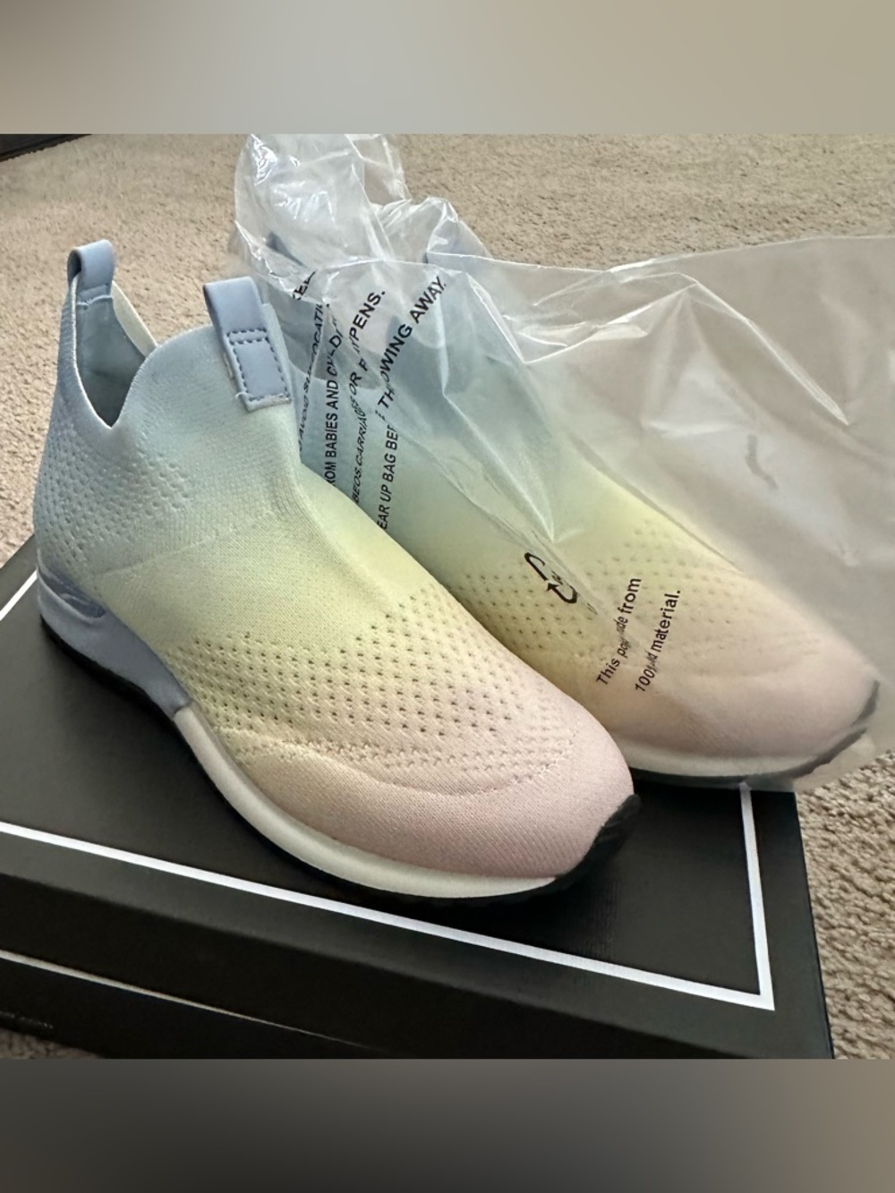 NEW Urban Decay by J.Slides Pink Tiedye Slip-On Knit Sneakers in Pastel Gradient